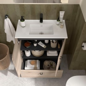 mobile bagno sospeso 70 cm interno ante e cassetto